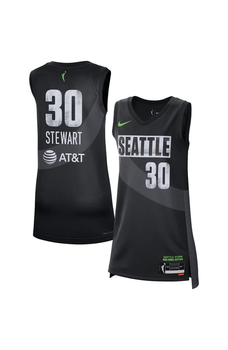 Nike Women's Nike Breanna Stewart Black Seattle Storm 2021 Rebel Edition Victory Player Jersey, Alternate, color, 