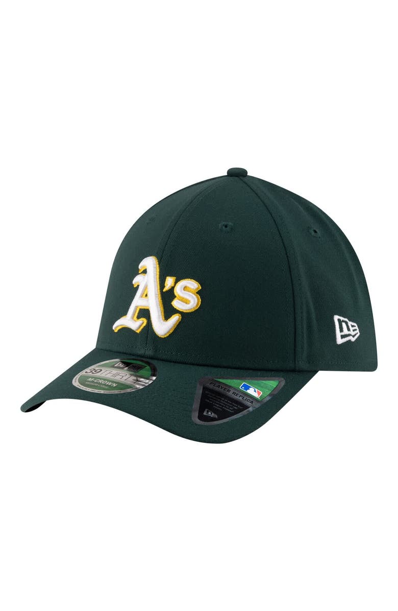 New Era Men's New Era Green Athletics Player Replica 39THIRTY M-Crown Flex Hat, Main, color, Green