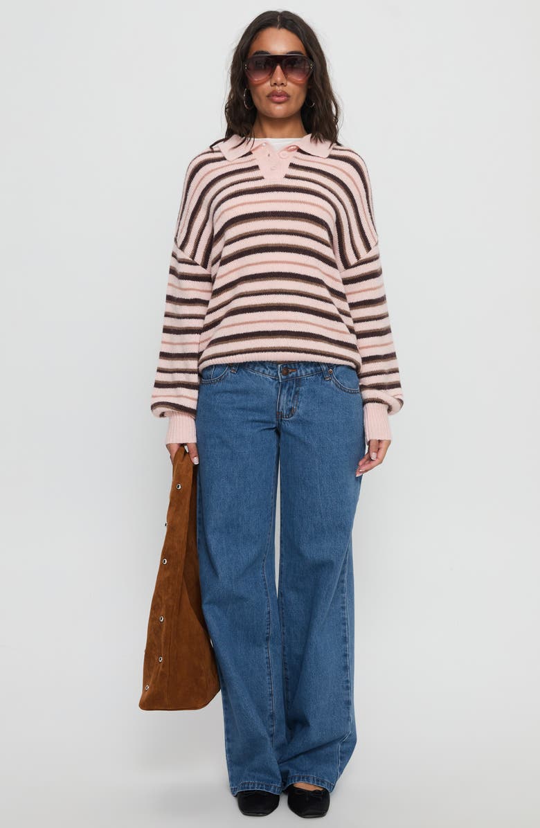 Princess Polly Jeanny Collared Stripe Sweater, Alternate, color,