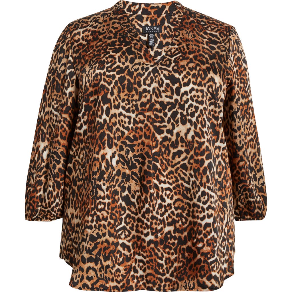 Jones New York Leopard Print Tunic In Multi