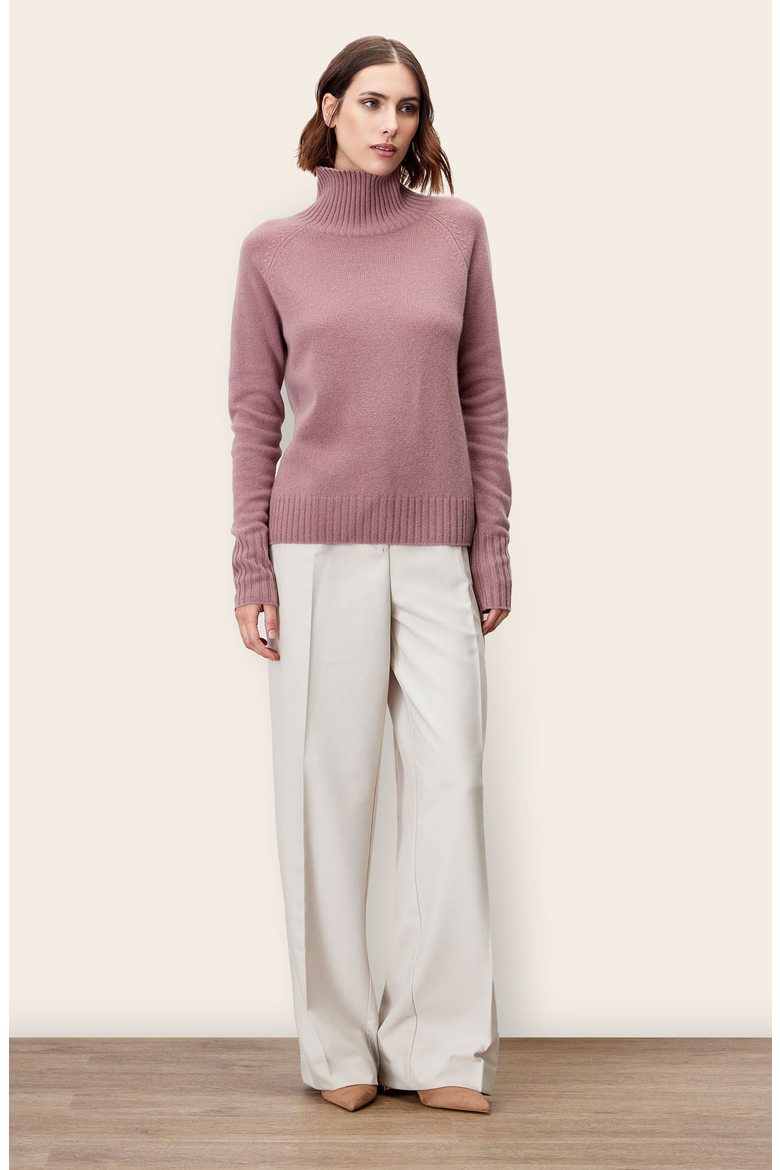 Emma Cashmere Relaxed Turtleneck Sweater, Alternate, color, Dusty Rose