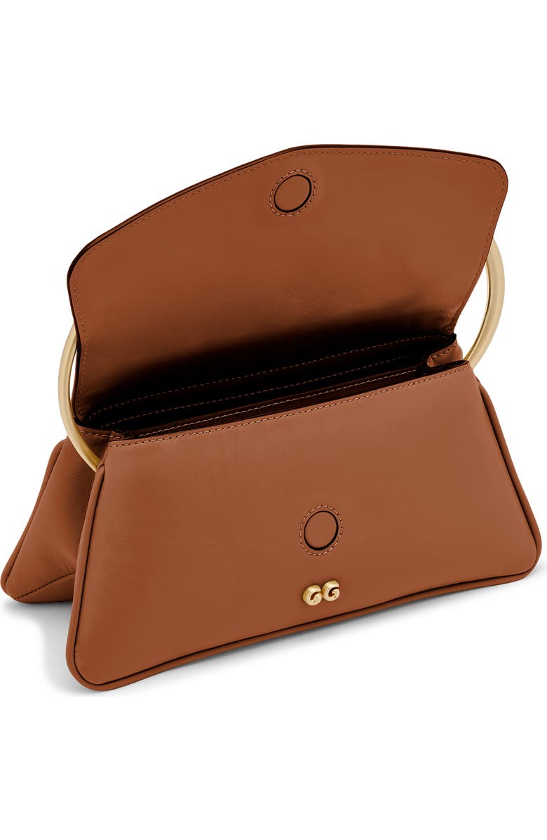 Cult Gaia Emily Leather Top Handle Bag, Alternate, color, Saddle