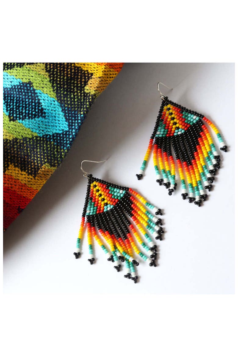 Flame Embera Earrings, Alternate, color, Flame