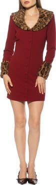 Alexia Admor Sabrina Faux Fur Trim Minidress
