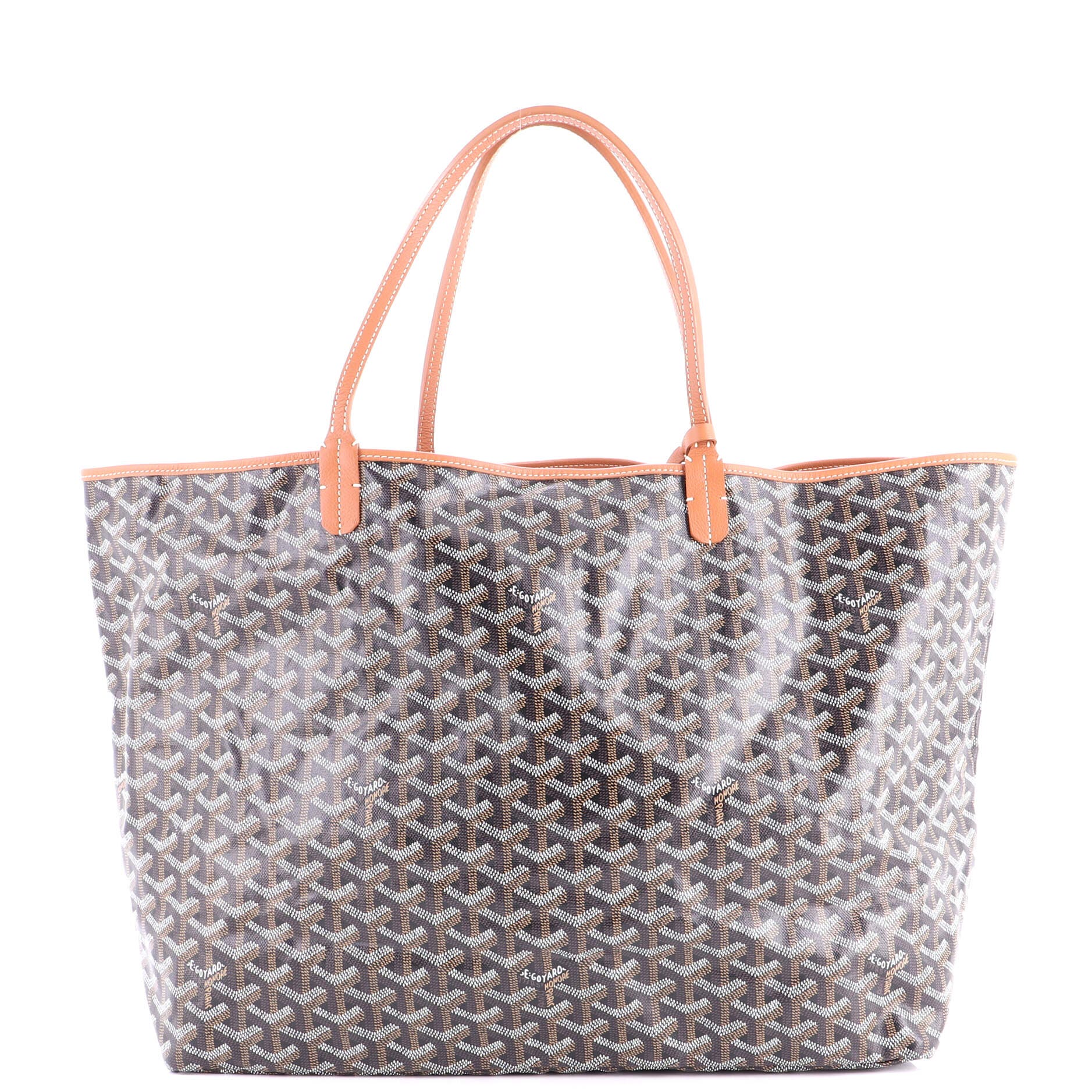 Pre-Owned Goyard Saint Louis Tote Coated Canvas GM, Main, color, Brown
