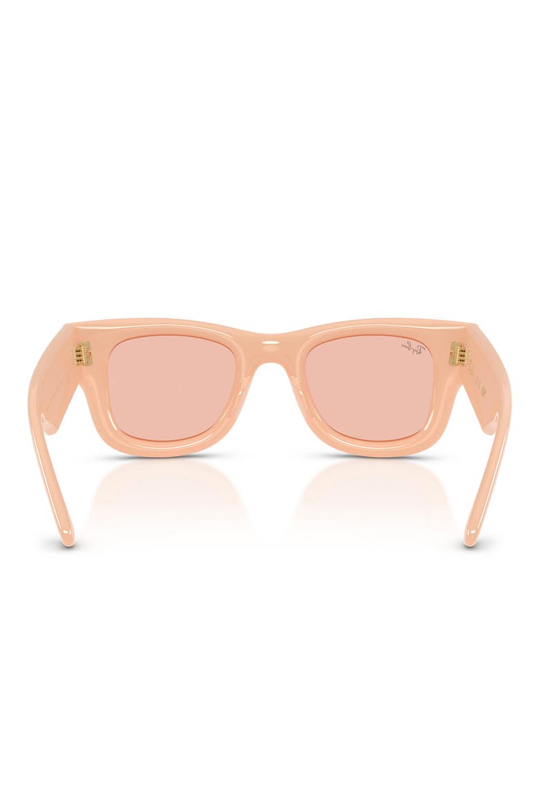 Wayfarer Puffer 47mm Square Sunglasses, Alternate, color, SOLID NUDE / DARK PINK