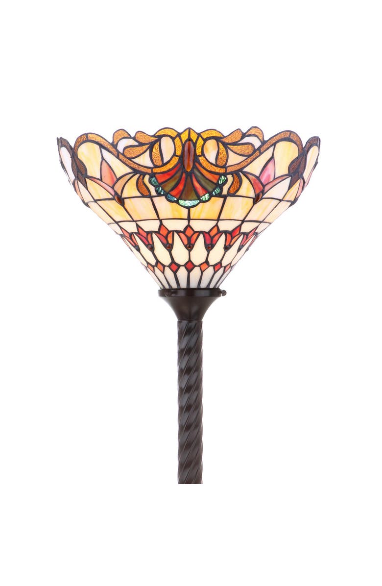 JONATHAN Y Davis Tiffany-Style 70" Torchiere LED Floor Lamp, Bronze, Main, color, Bronze