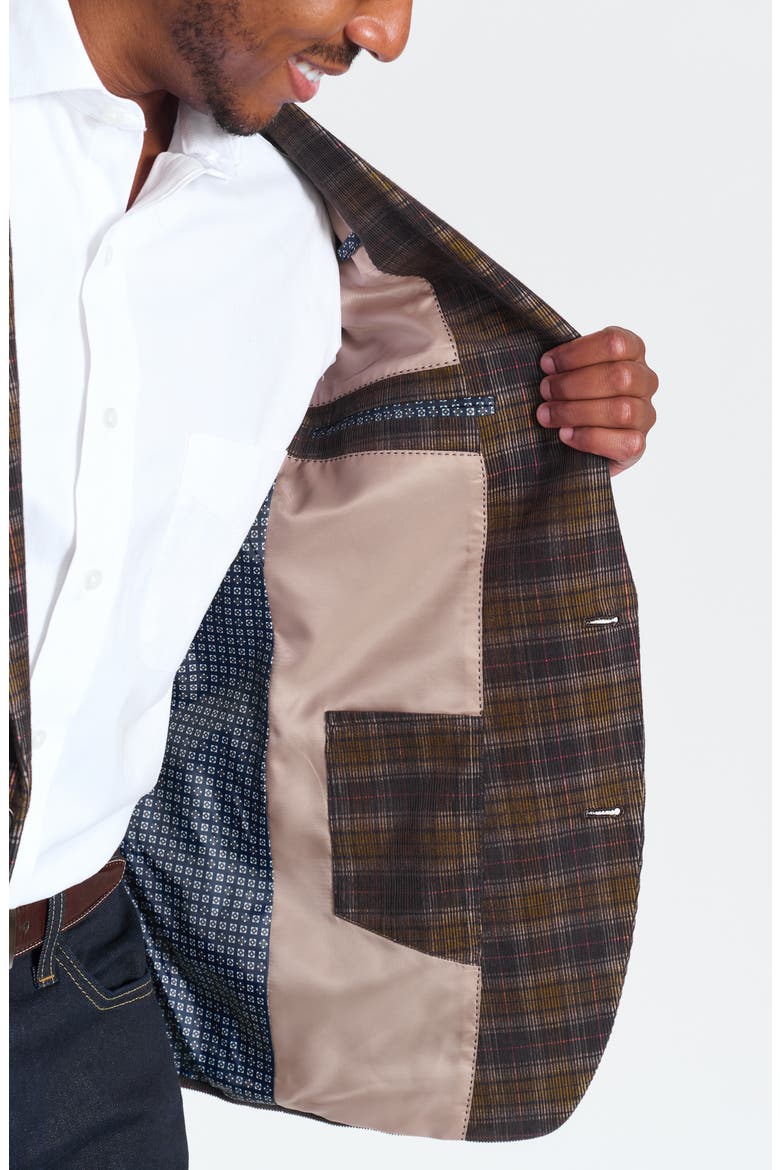 Navy & Brown Glen Plaid Corduroy Blazer, Alternate, color, NAVY
