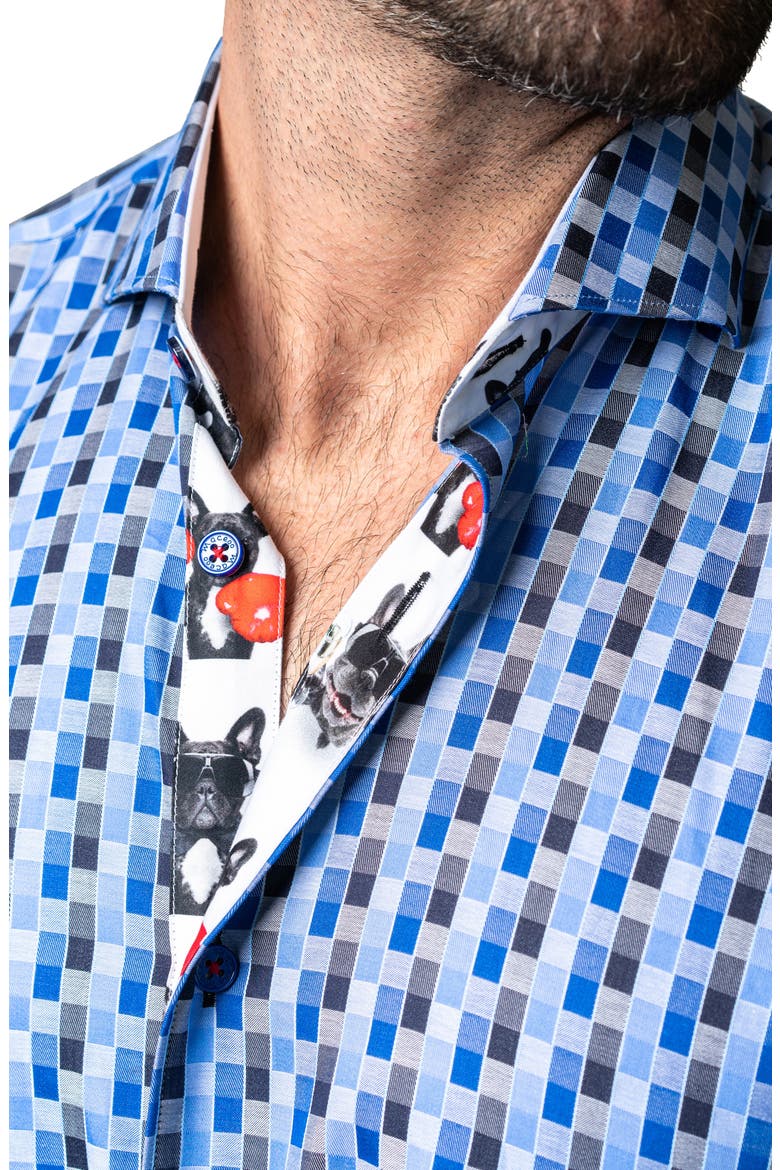 Einstein Burn Blue Button-Up Shirt, Alternate, color, BLUE