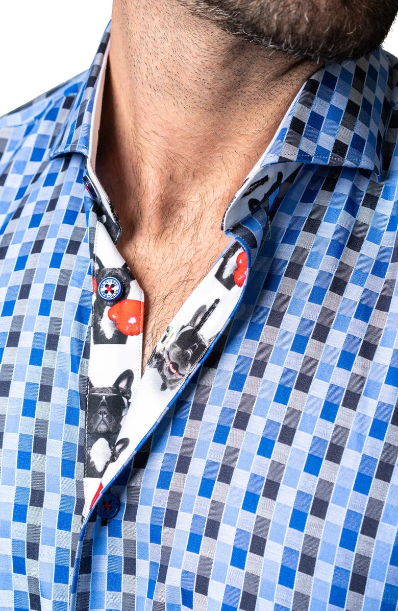 Maceoo Einstein Burn Blue Button-Up Shirt, Alternate, color, Blue