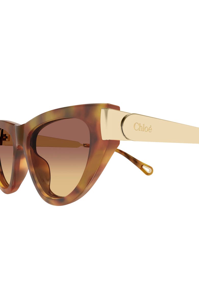 Chloé 54mm Cat Eye Sunglasses, Alternate, color, Shiny Havana Brown Honey