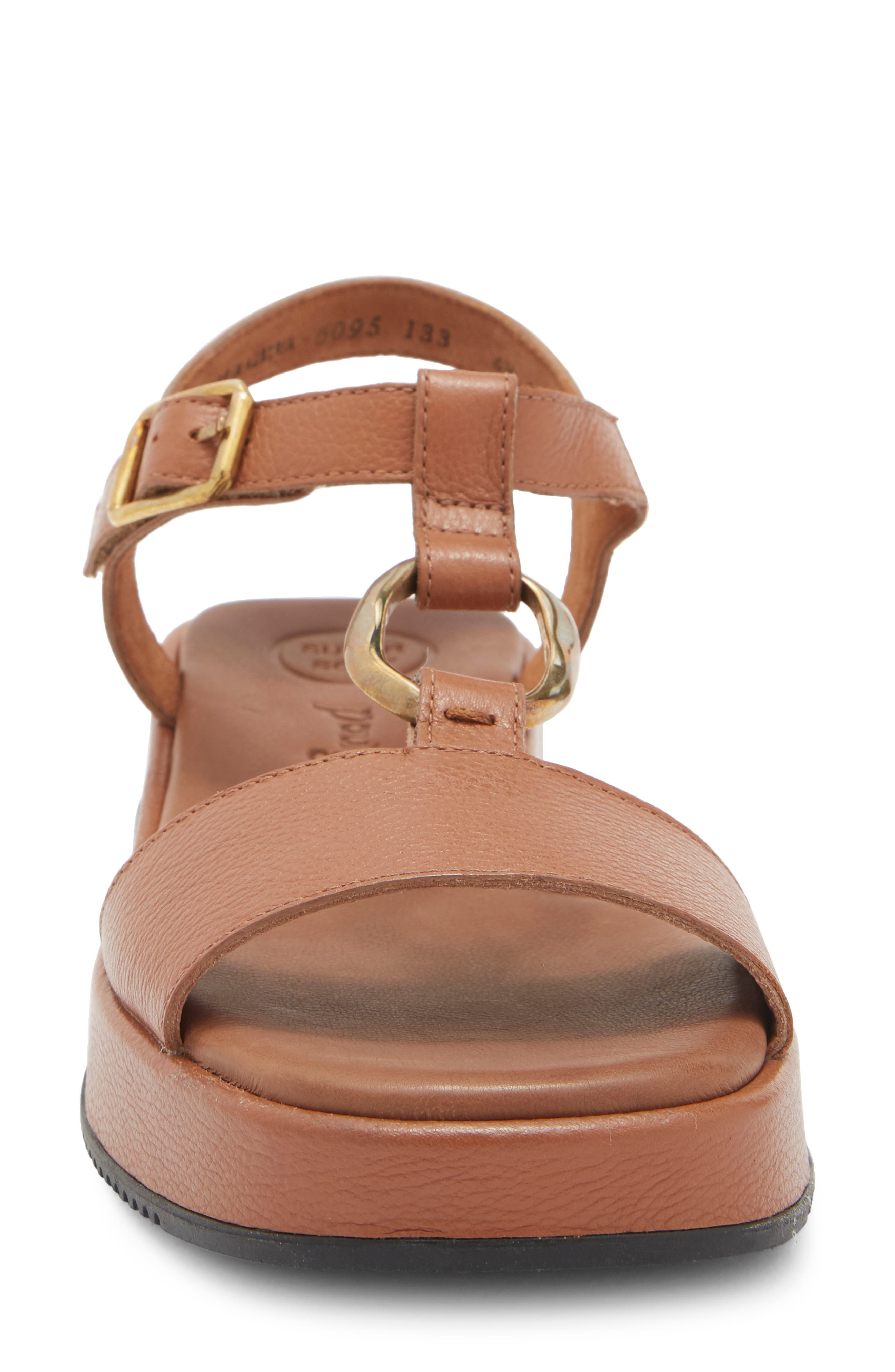 Paul Green Super Soft Platform Sandal, Alternate, color, Cognac Leather