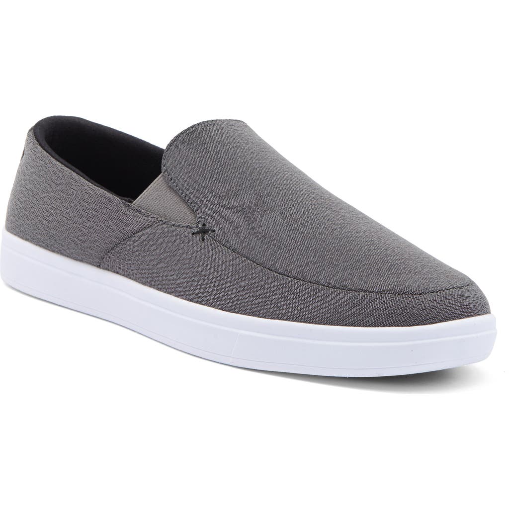 Travismathew Phenom Slip-on Sneaker In Heather Dark Grey Woven