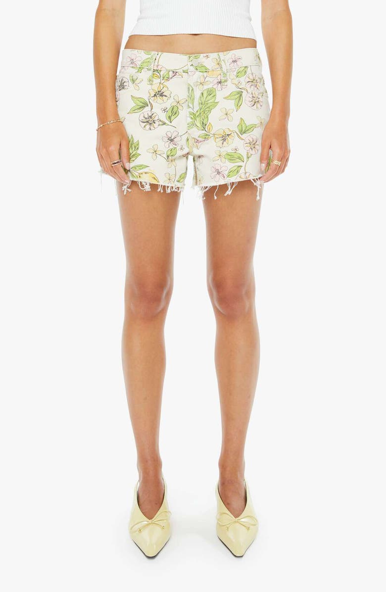 MOTHER The Dodger Cutoff Denim Shorts, Main, color, Lemonade Stand