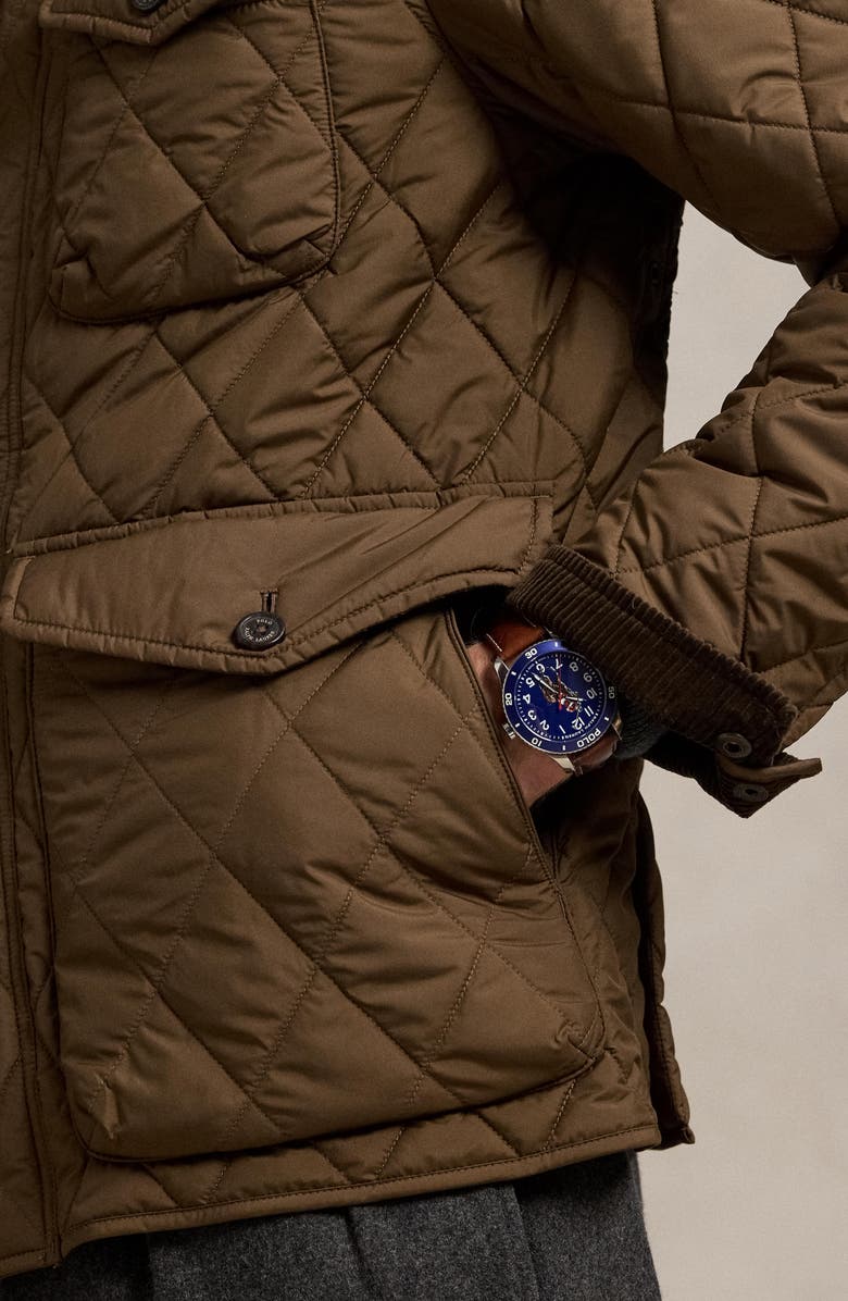 Polo Ralph Lauren The Beaton Quilted Water-Repellent Shirt Jacket, Alternate, color, Chestnut