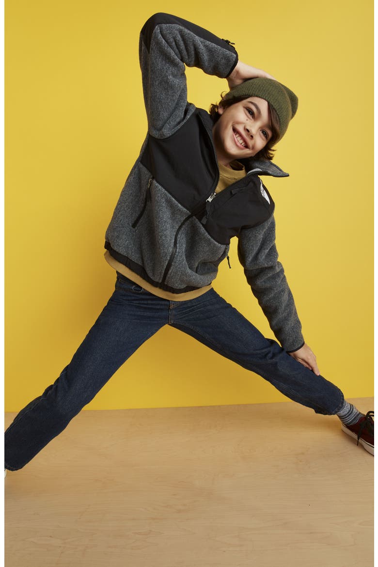 Kids' Retro Denali Jacket, Alternate, color, TNF RED HOLIDAY 2 PLAID PRINT