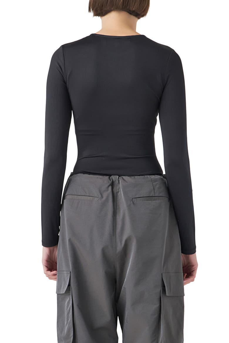 Long Sleeve Bodysuit, Alternate, color, BLACK