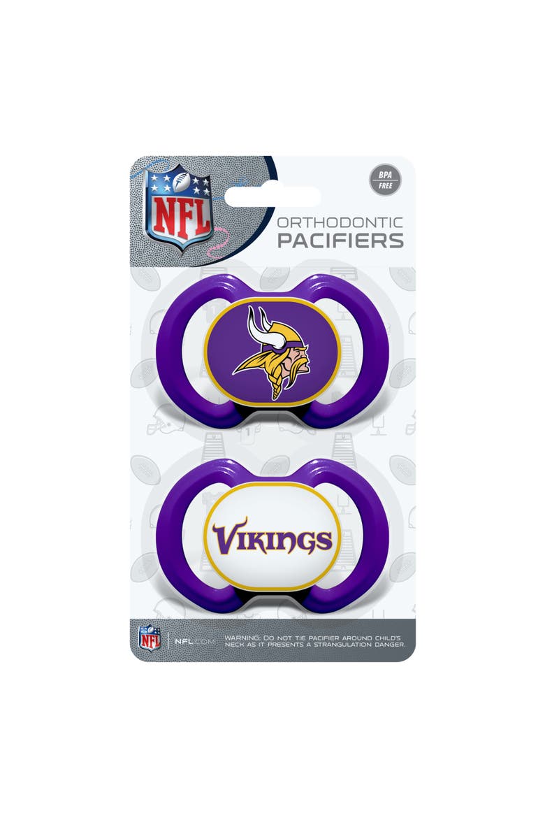Minnesota Vikings Pacifier 2-Pack, Alternate, color, Multicolor