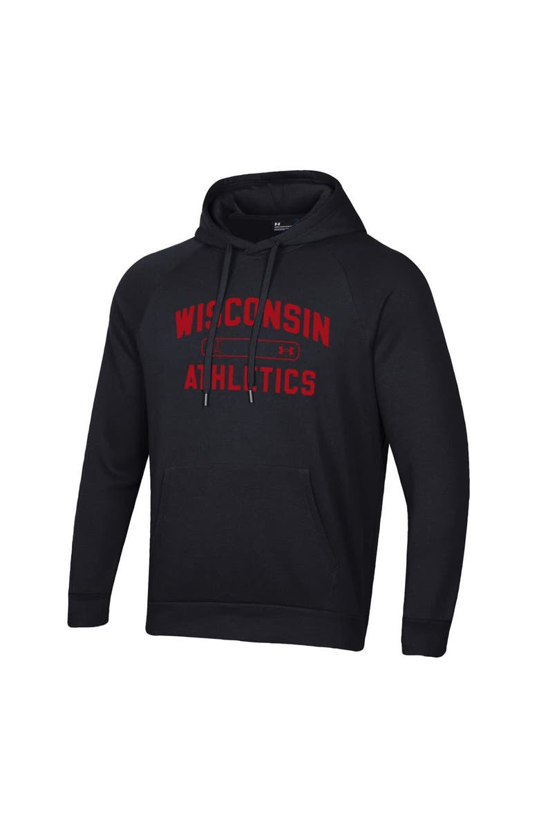 Under Armour Men's Under Armour Black Wisconsin Badgers 2025 Sideline Rival Fleece Hoodie, Alternate, color, Black