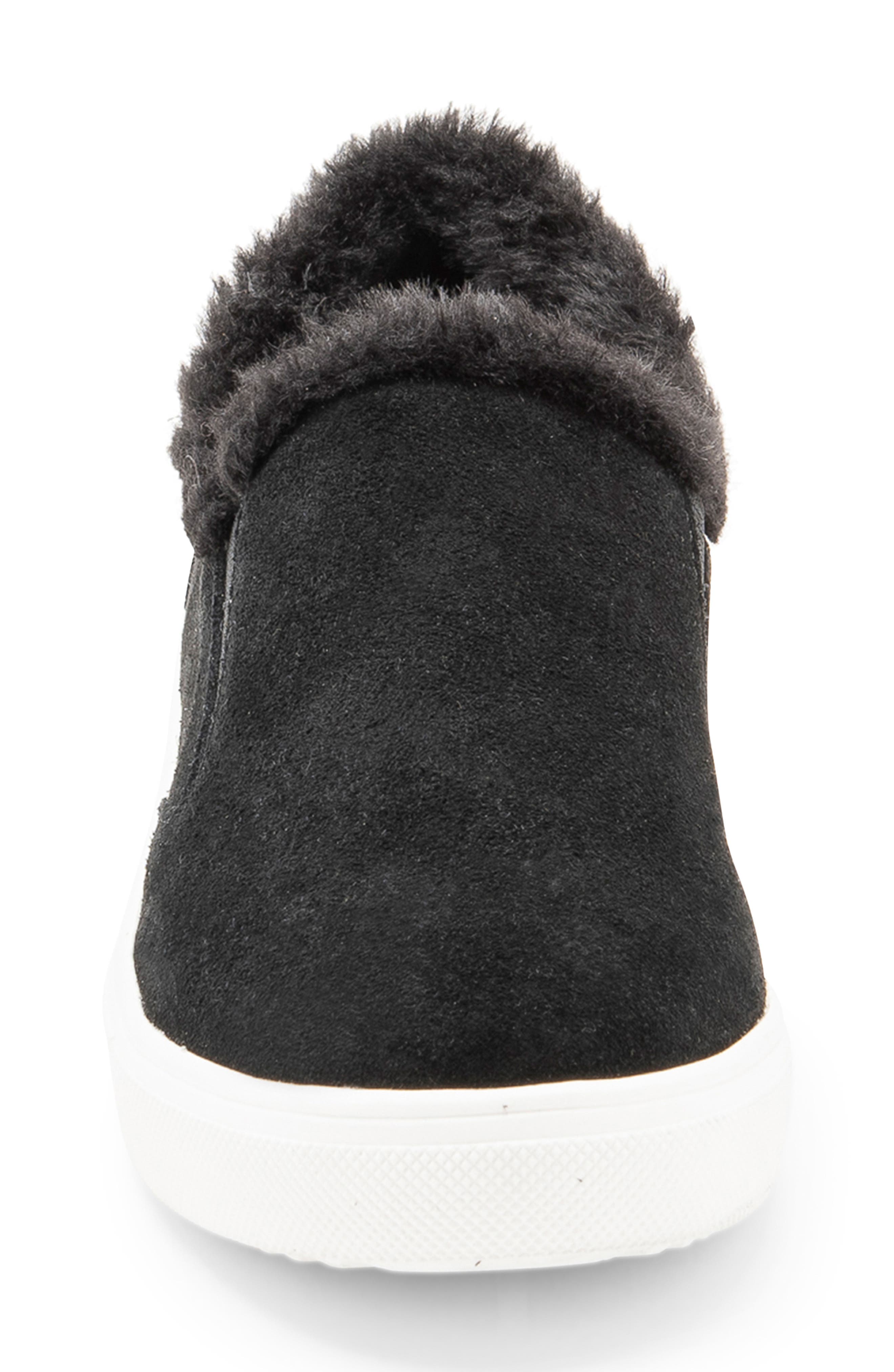 Blondo Gia Faux Fur Trim Waterproof Slip-On Sneaker, Alternate, color, 