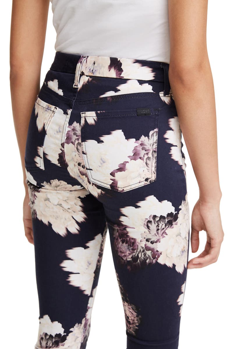 JEN7 by 7 For All Mankind Floral Print Ankle Skinny Jeans, Alternate, color,