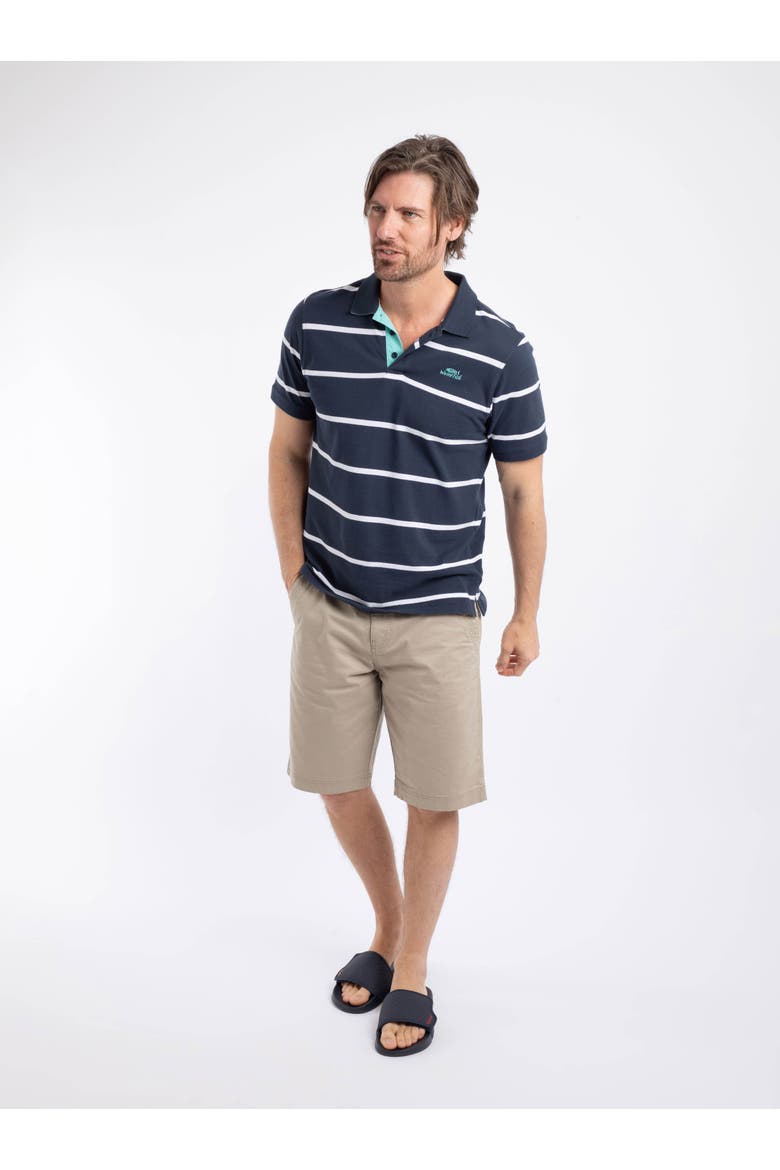 Fabian Striped Pique Polo Shirt, Alternate, color, Navy