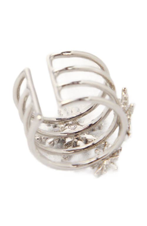 Maje Rhinestone Star Ring In Silver