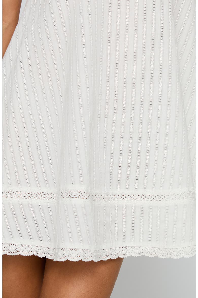 Strapless Swing Cotton Minidress, Alternate, color, WHITE