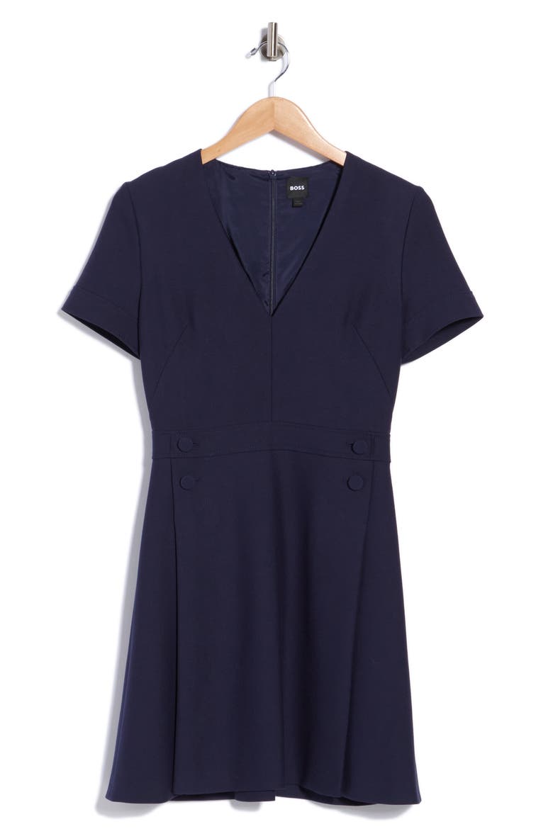 Dahelga V-Neck Short Sleeve Dress, Main, color, DARK BLUE
