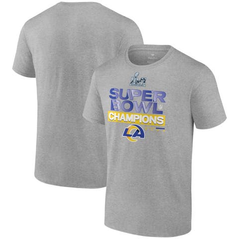 Men's Fanatics Branded Heathered Gray Los Angeles Rams Super Bowl LVI Champions Locker Room Trophy Collection T-Shirt