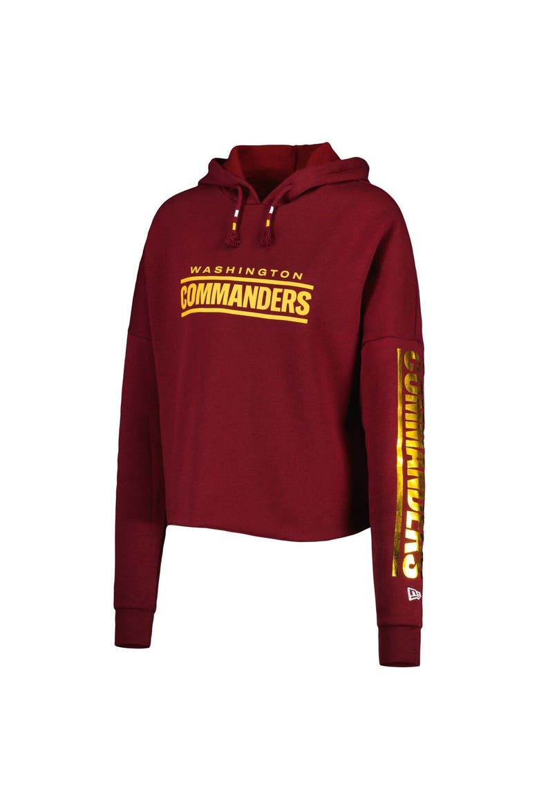 Women's New Era Burgundy Washington Commanders Foil Sleeve Pullover Hoodie, Alternate, color, Burgundy