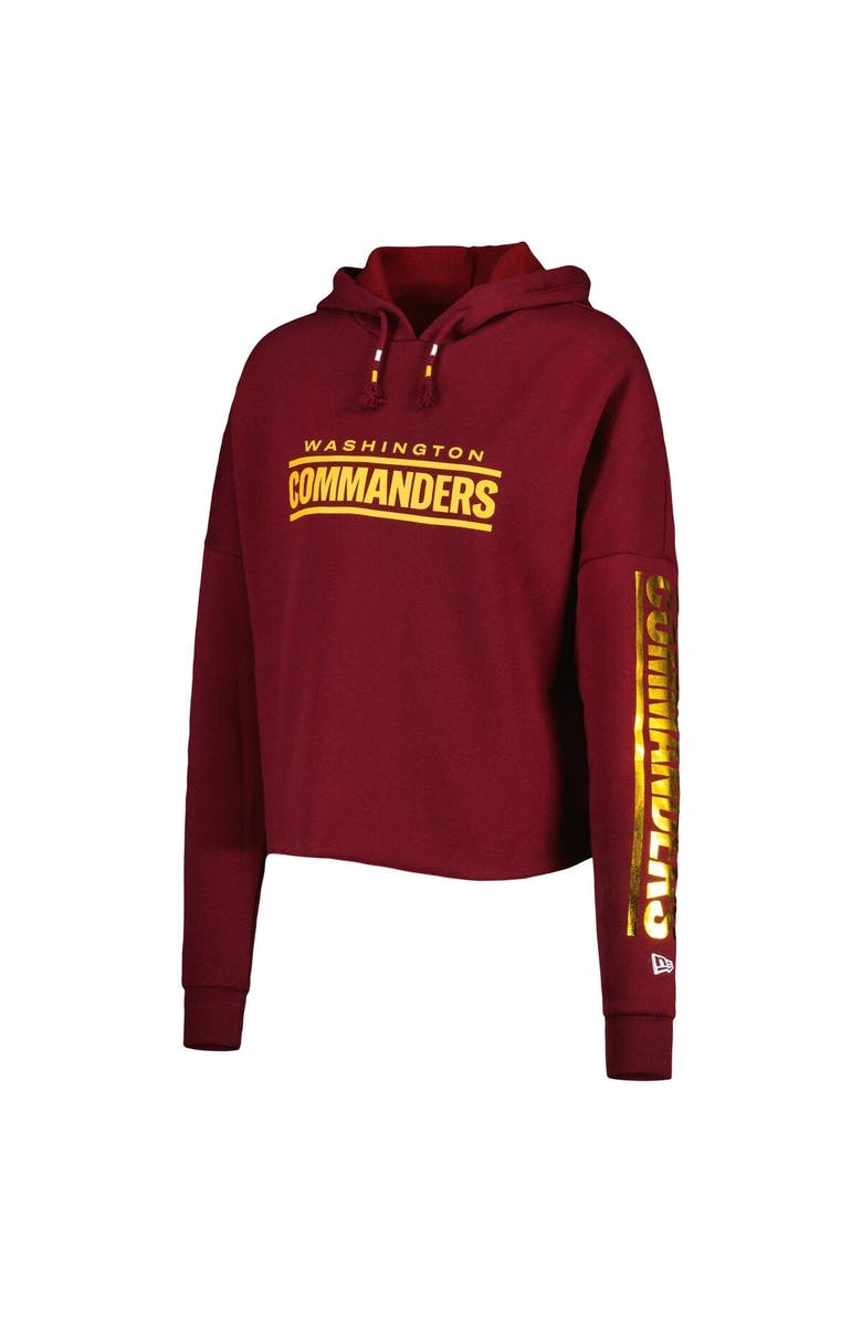 New Era Women's New Era Burgundy Washington Commanders Foil Sleeve Pullover Hoodie, Alternate, color, Burgundy