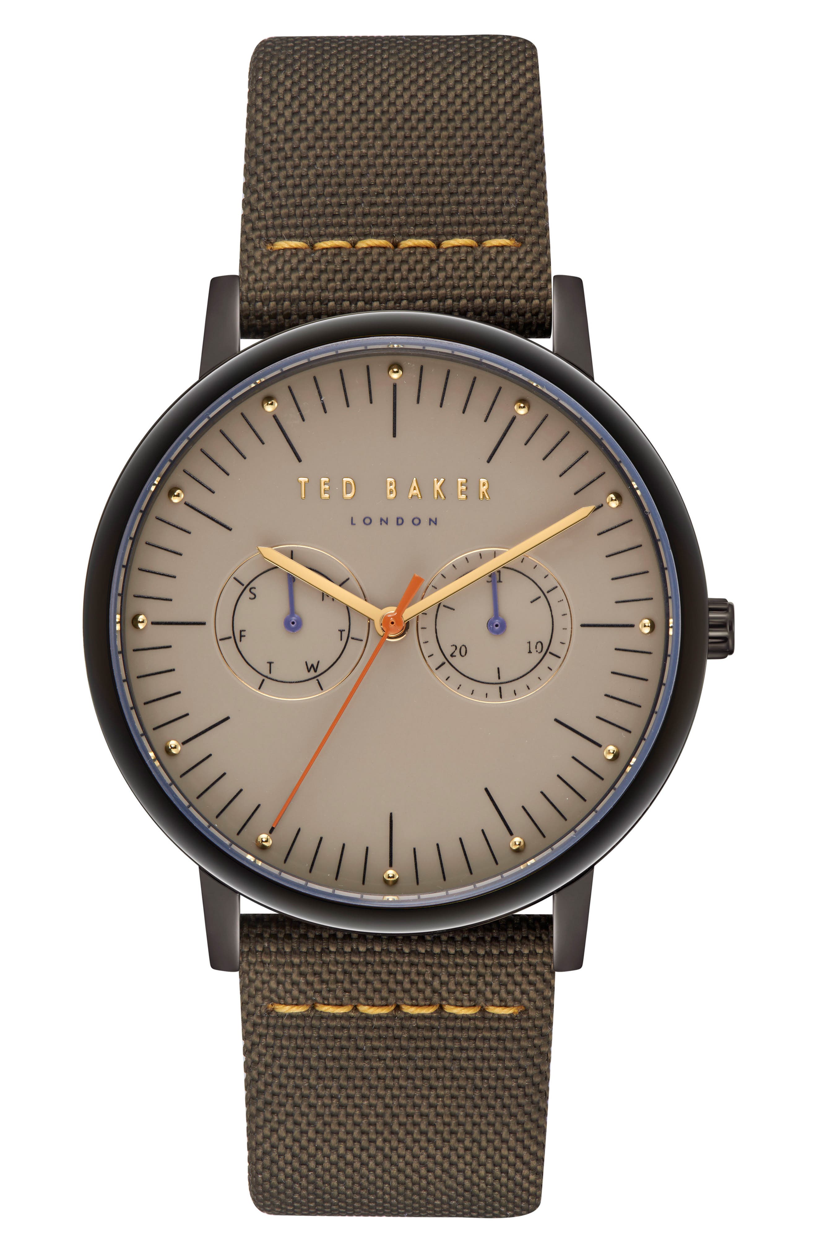 Ted Baker London Brit Leather Strap Watch, 40mm
