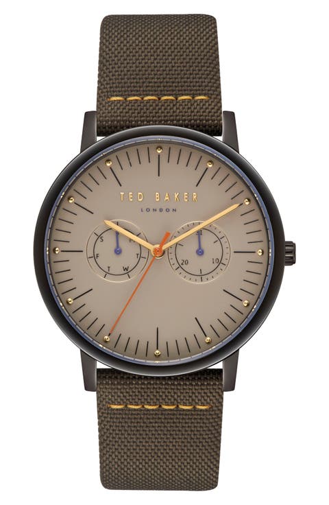 Brit Leather Strap Watch, 40mm