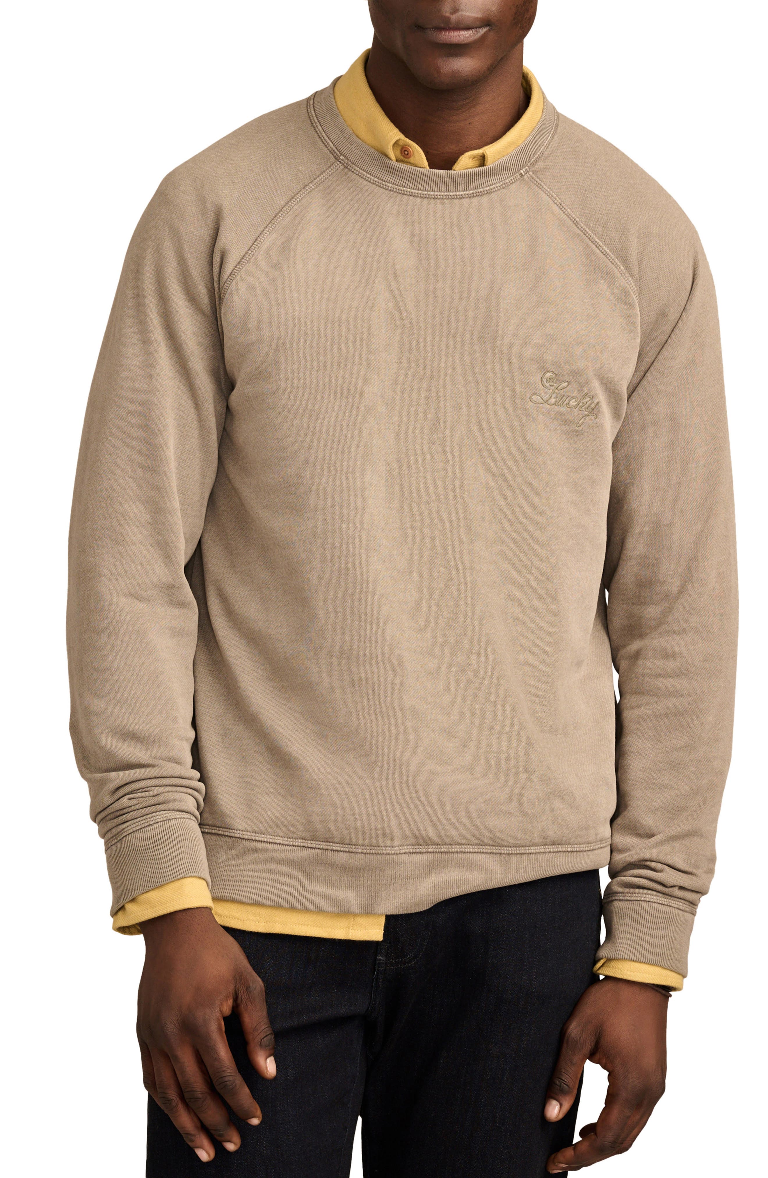 Lucky Brand Logo Fleece Sweatshirt in Vetiver 