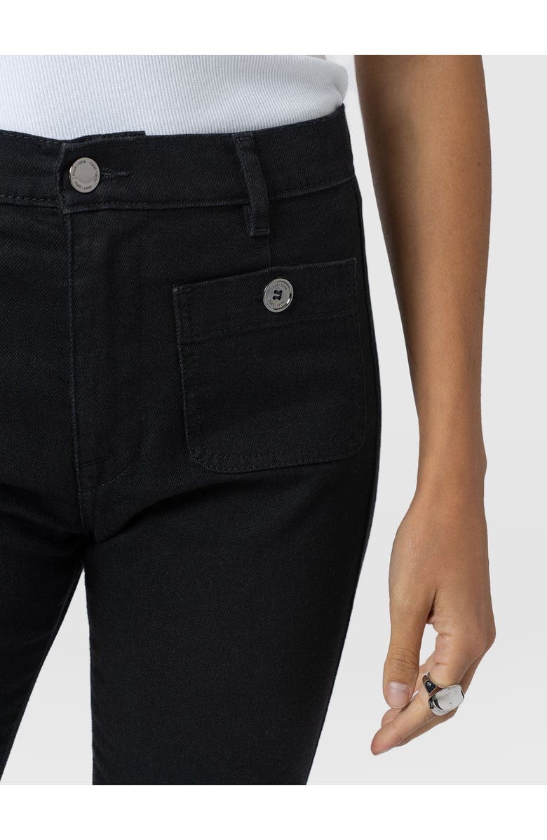 Saint + Sofia Bowie Stretch Flare Jeans, Alternate, color, Jet Black