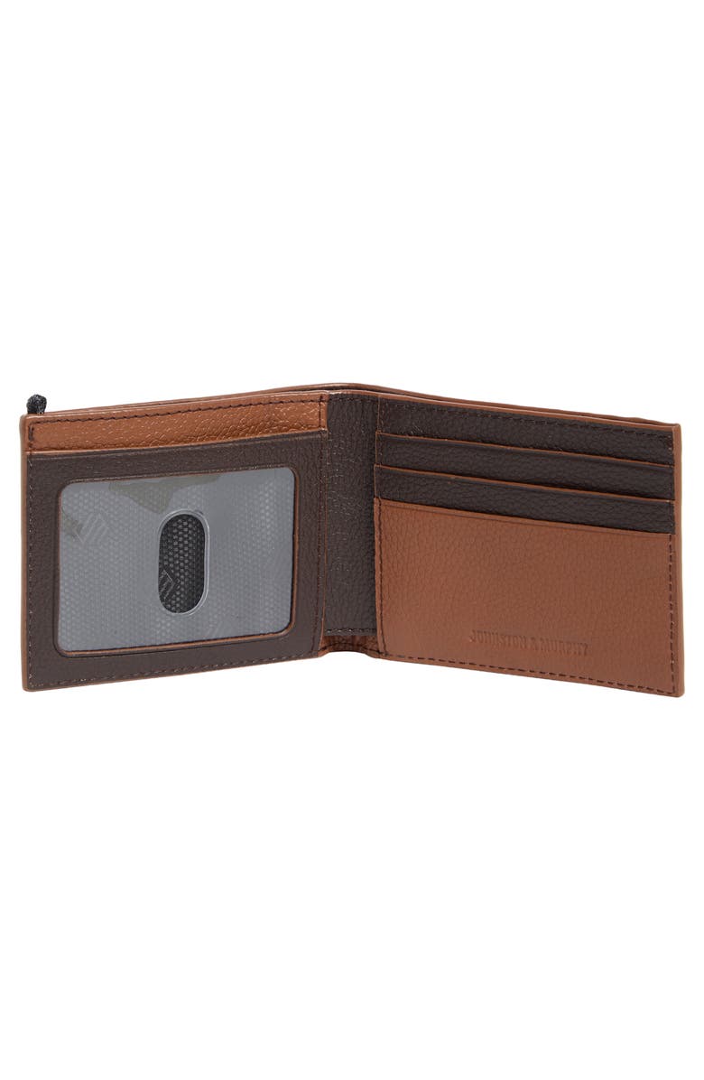 Johnston & Murphy Two-Tone Leather RFID Bifold Wallet, Alternate, color, Brown Tan