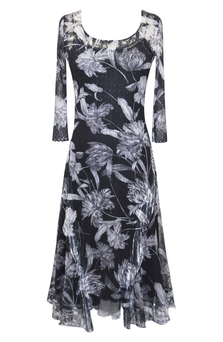 Komarov Floral Chiffon A-Line Dress, Alternate, color,