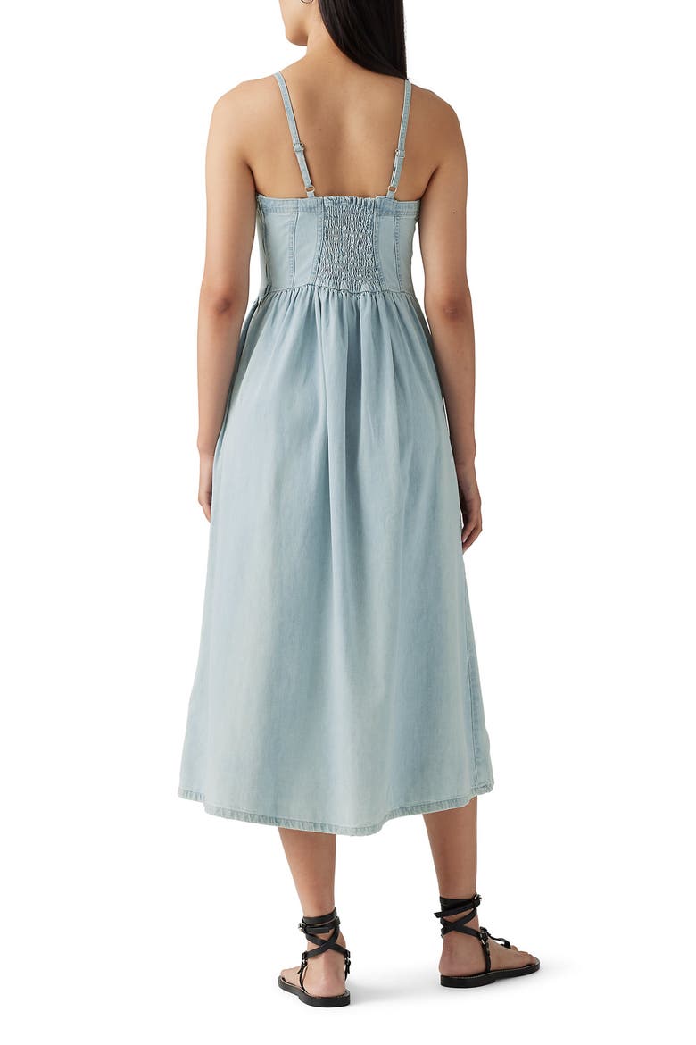 Alessie Bustier Denim Dress, Alternate, color, ROUNDED THE CORNER