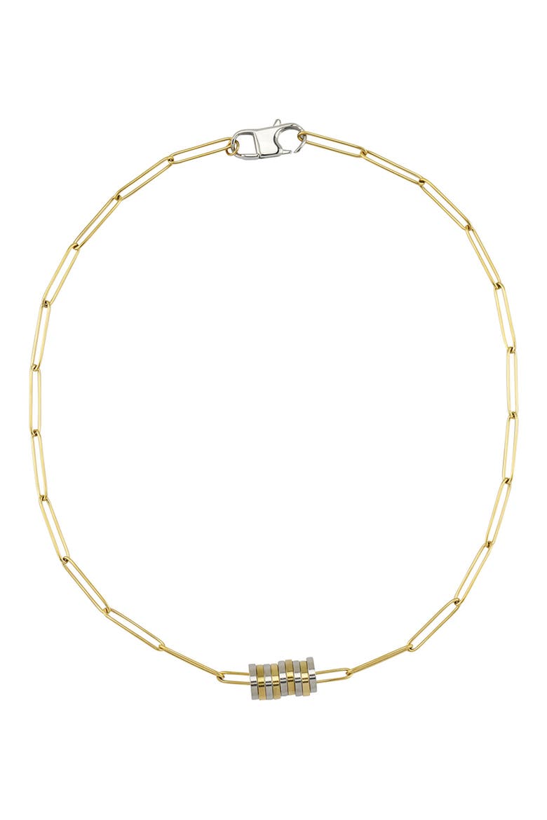 Gender Inclusive Two-Tone Disc Chain Necklace, Main, color, GOLD