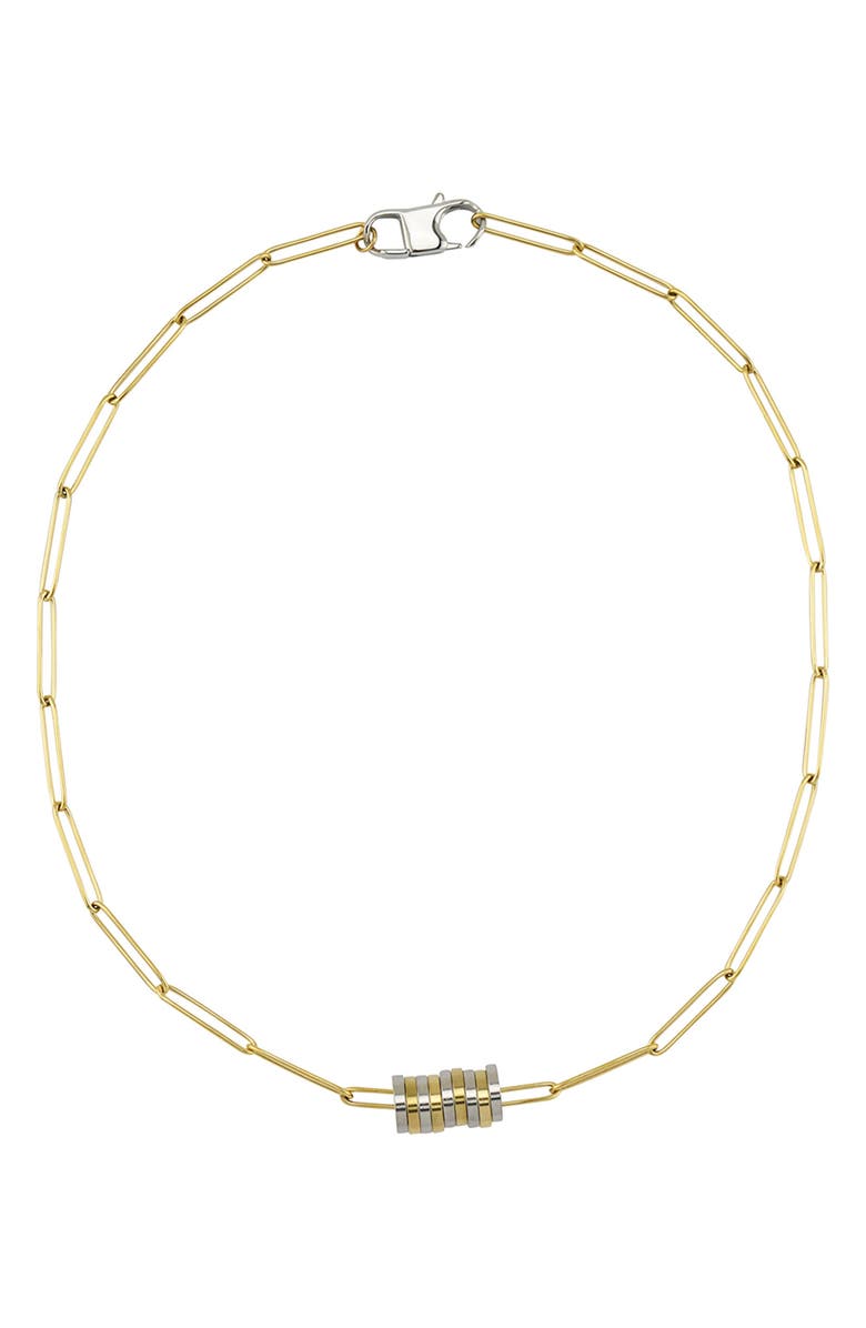REBL Gender Inclusive Two-Tone Disc Chain Necklace, Main, color, Gold