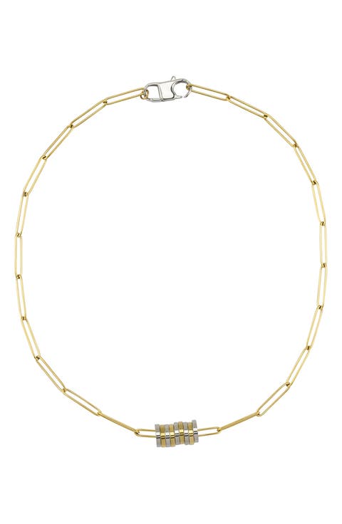 Gender Inclusive Two-Tone Disc Chain Necklace