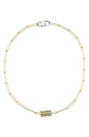 Rebl Gender Inclusive Two-tone Disc Chain Necklace In Gold