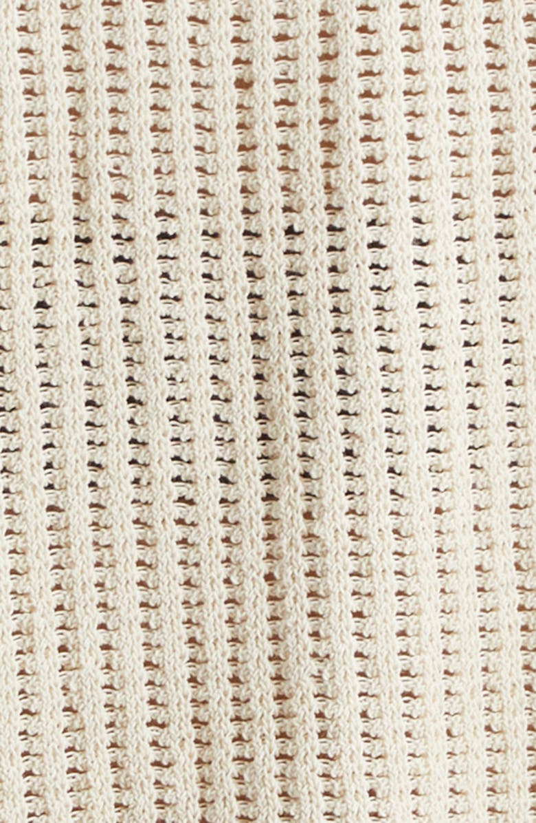 Reiss Evi Open Stitch Cotton & Linen Blend Polo, Alternate, color, Ivory