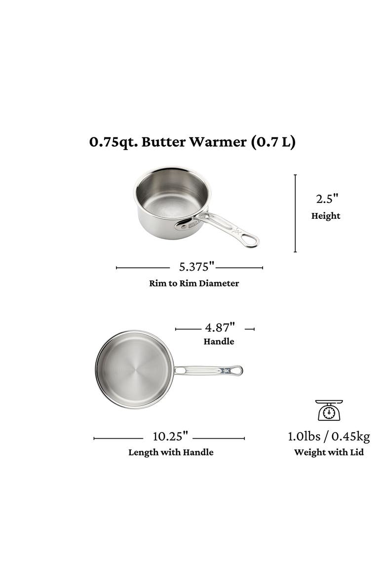 ProBond® Luxe Professional Clad Stainless Steel 0.75-Quart Butter Warmer, Alternate, color, NO COLOR