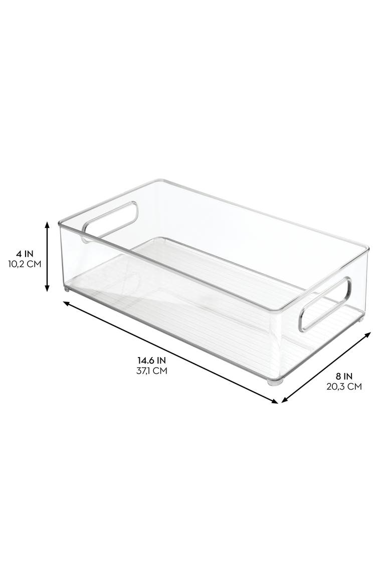 Stackable Fridge Bin - Kitchen Storage Bin for Pantry, Cabinets, or Fridge, Set of 6, Clear, Alternate, color, Clear