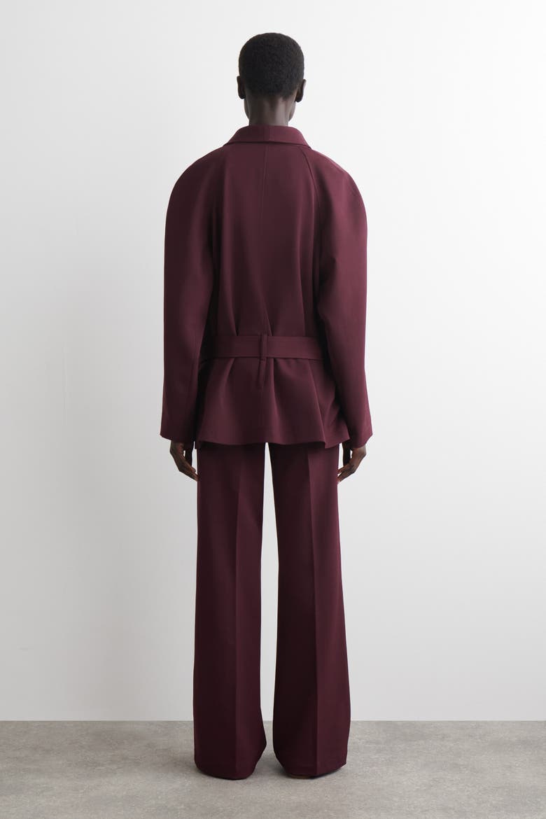 Wool-Blend Straight-Leg Pants, Alternate, color, BURGUNDY