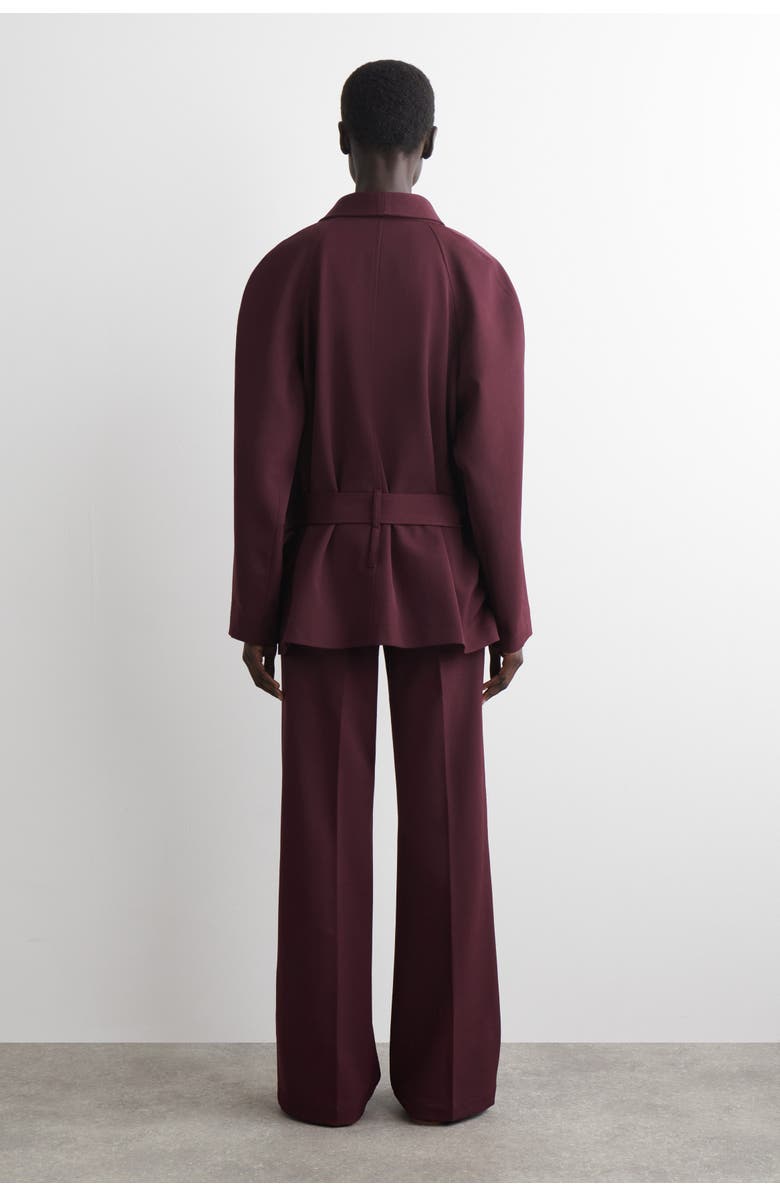 COS Wool-Blend Straight-Leg Pants, Alternate, color, Burgundy