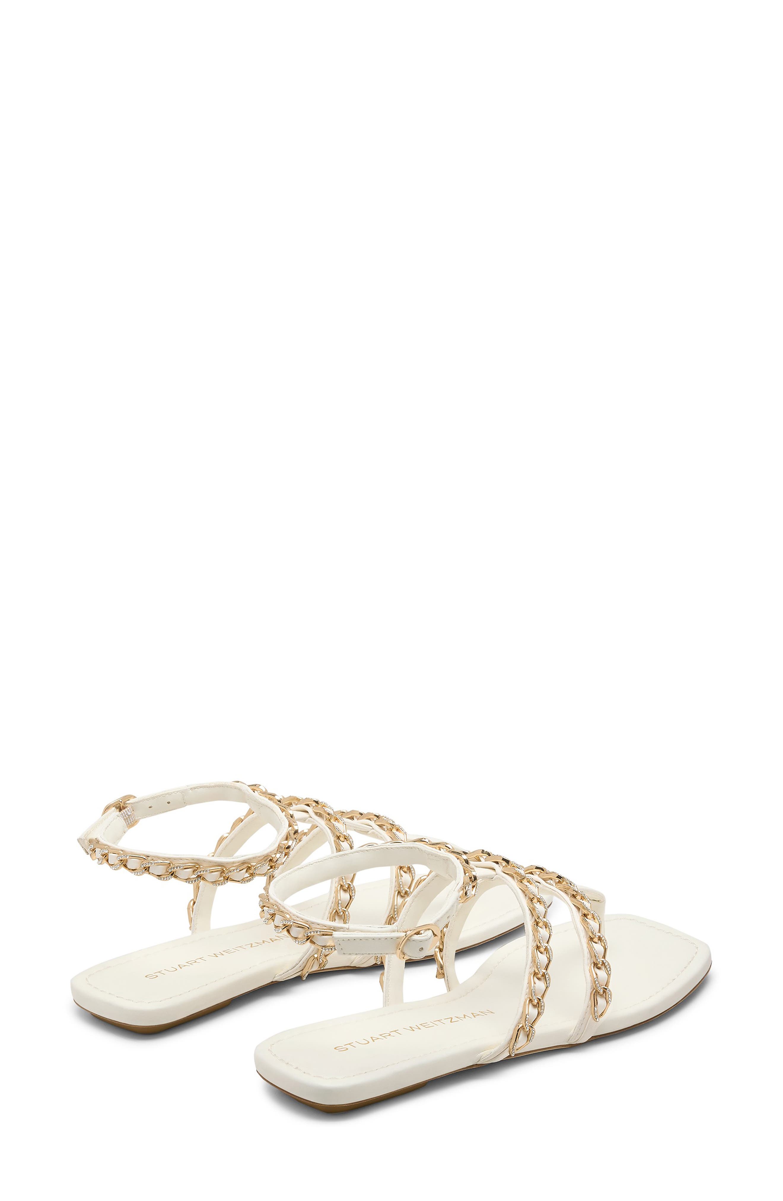 Stuart Weitzman Soluxe Crystal Sandal, Alternate, color, Cream
