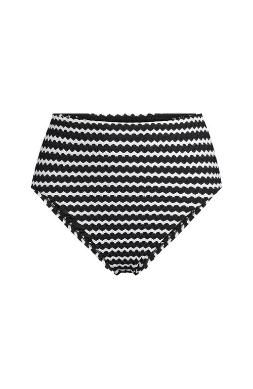 LANDS' END LANDS' END RIBBED SMOOTHING HIGH WAISTED BIKINI BOTTOMS 